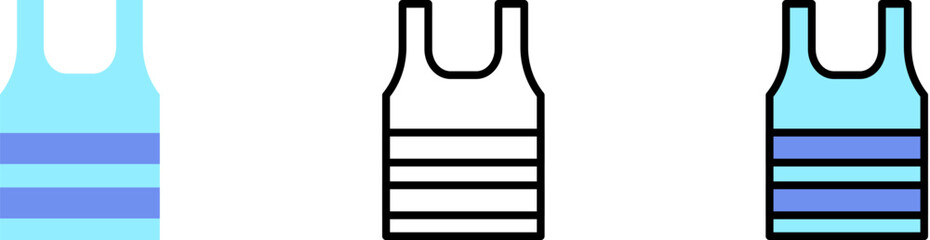 Poster - T shit, clothes vector icon in different styles. Line, color, filled outline