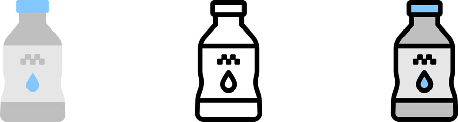 Poster - Water, bottle vector icon in different styles. Line, color, filled outline