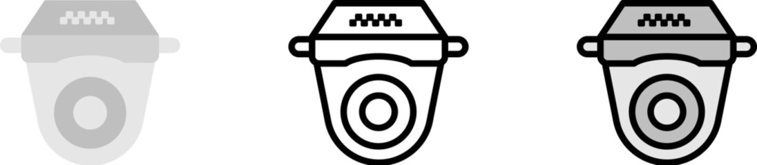Poster - cctv, camera vector icon in different styles. line, color, filled outline