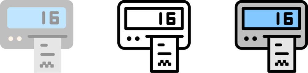 Poster - Taximeter vector icon in different styles. Line, color, filled outline