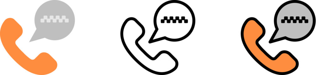 Poster - Call, bulb vector icon in different styles. Line, color, filled outline