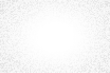Wall Mural - Gray digital data matrix of binary code numbers isolated on a white background with a copy text space in the middle. Technology, coding, or big data concept. Vector illustration