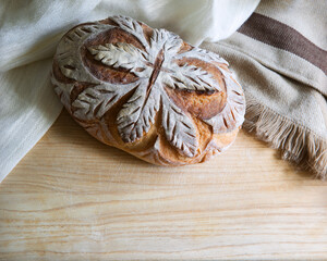 Sticker - Fresh bread with leaf pattern