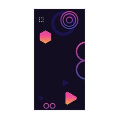 Poster - Minimalist colorful geometric background vertical banner graphic
