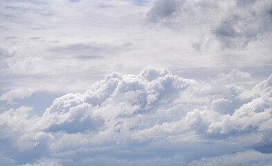 Stratus cumulus alto nimbo clouds in the blue sky is weather messengers