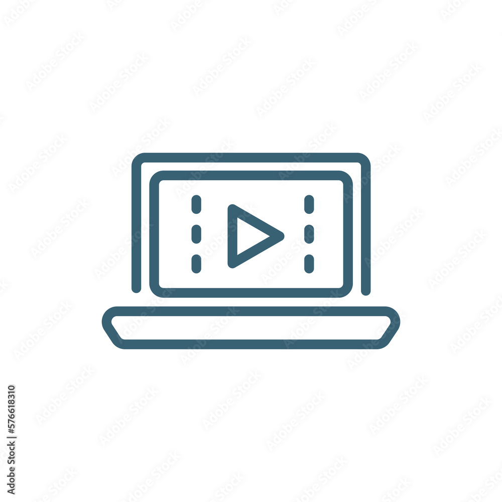 computer video icons. Thin line computer video, internet icon from ...