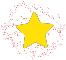 Wall Mural - The star pattern icon with starburst behind the yellow
