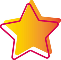 Wall Mural - Gradient golden three-dimensional star pattern icon