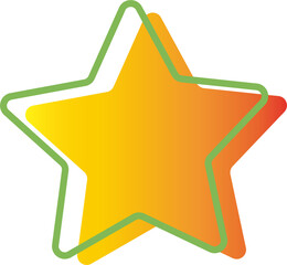 Wall Mural - Gradient golden three-dimensional star pattern icon