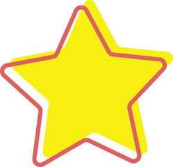 Wall Mural - Yellow three-dimensional star pattern icon