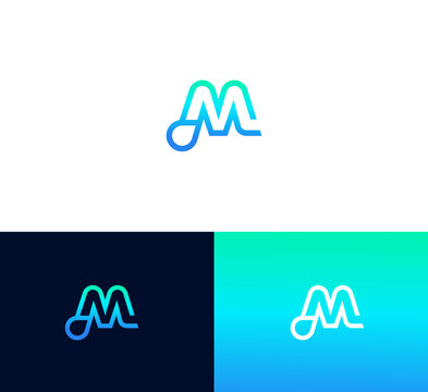 Letter M logo in a modern style Vector.