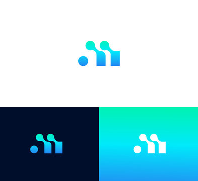 Letter M logo in a modern style Vector. Technology letter logo.