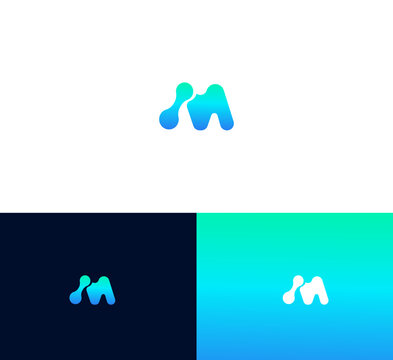 Letter M logo in a modern style Vector. Technology letter logo.