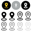 © Faizanahmedqadeeri - map icon, location sign vector, pointer on position, map symbol with different style in isolated white background