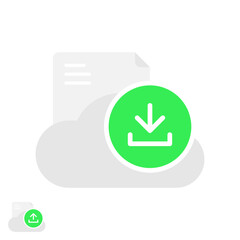 Aufkleber - download file from cloud storage button concept illustration flat design vector eps10. modern graphic element for landing page, empty state ui, infographic, icon
