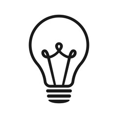 Poster - Idea lamp icon. Flat style - stock vector