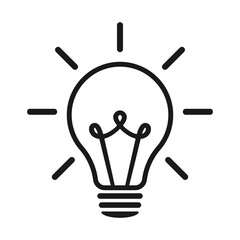 Poster - Idea lamp icon. Flat style - stock vector