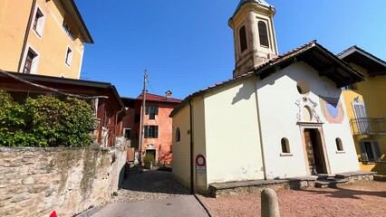 Canvas Print - Ciona village walk, Carona, Ticino, Switzerland