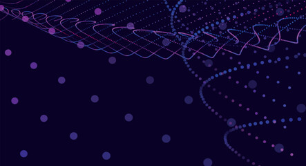 Poster - Abstract digital particle wave. Futuristic dotted wave. Technology background vector. Vector illustration