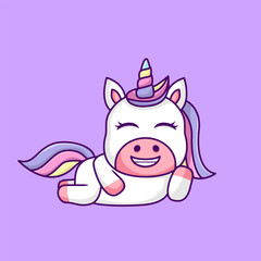 Poster - Cute unicorn illustration, cute and fun