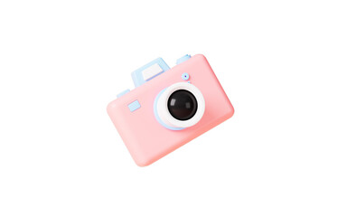 Camera model in the white background,Tourism theme, 3d rendering.