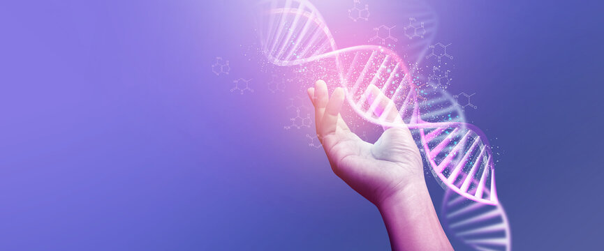 dna concept of new ideas with digital virtual analysis chromosome dna test of human in situations di