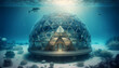 underwater geodesic dome hotel made with generative ai