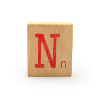 wooden block letter isolated on white background