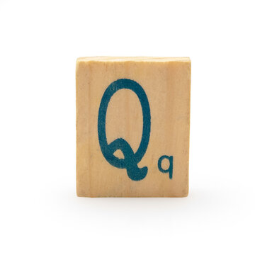 wooden block letter isolated on white background