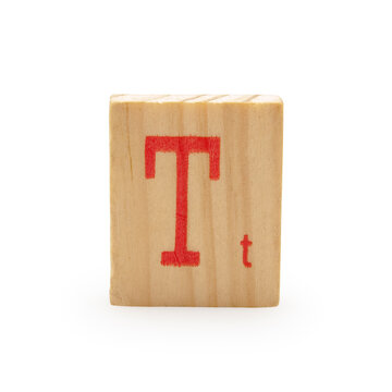 wooden block letter isolated on white background