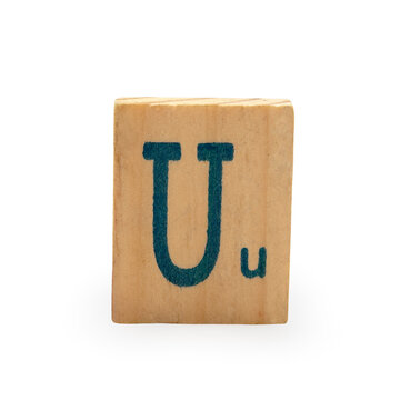 wooden block letter isolated on white background