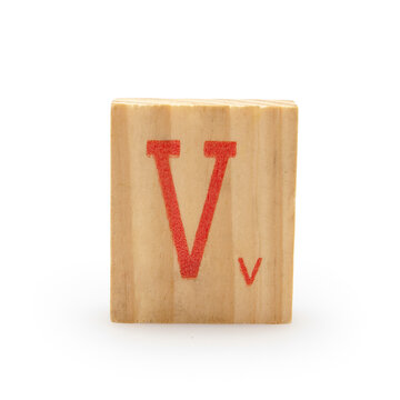 wooden block letter isolated on white background