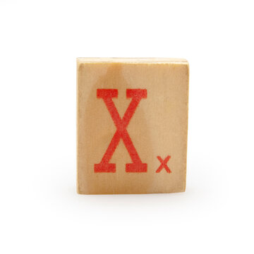 wooden block letter isolated on white background