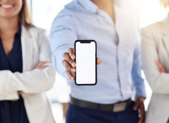 Aufkleber - Phone mockup, contact us and people hand for business mobile app, ux design or product placement space. Website, social media or online professional person show smartphone or cellphone screen mock up