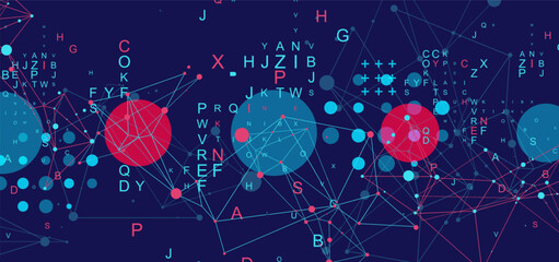 Abstract polygonal vector background with connecting dots and lines.