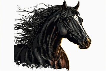 Naklejka na meble A stunning bay horse. Generative AI