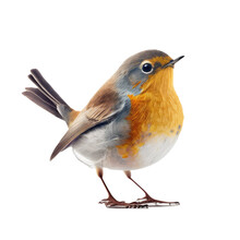 Robin Isolated On Background , Ai Generated