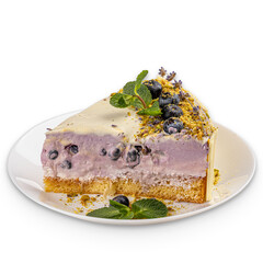 Wall Mural - Slice of blueberry cheesecake