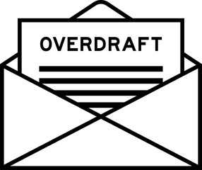 Poster - Envelope and letter sign with word overdraft as the headline