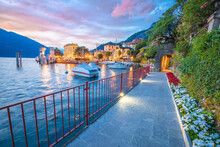 Town Of Varenna Scenic Lakeside Walkway Evening View