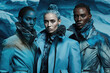 © ADDICTIVE STOCK - AI artwork of diverse models standing near glacier