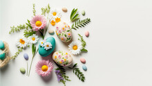Generative AI Of Easter Eggs With Flowers