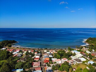 Canvas Print - Deshaies town in Guadeloupe