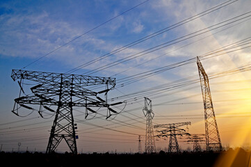 Wall Mural - High voltage electric tower line