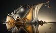 © Olga - a liquid splashing out of the water onto a black surface.  generative ai