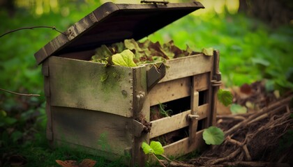 Wall Mural - DIY vermicomposting is a great way to reduce waste and increase energy efficiency while producing organic, green nutrients. Generative AI