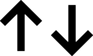 Poster - Up and down arrows icon. Simple glyph, flat vector of arrows icons for UI and UX, website or mobile application on white background