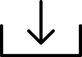 Poster - arrow, download icon. Simple thin line, outline vector of Arrows icons for UI and UX, website or mobile application on white background