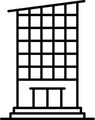 Poster - building icon. Simple thin line, outline vector of Buildings icons for UI and UX, website or mobile application on dark blue gradient background on the background of a light map