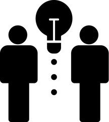 Poster - brainstorm, idea icon. Simple glyph vector of business set for UI and UX, website or mobile application on white background on white background